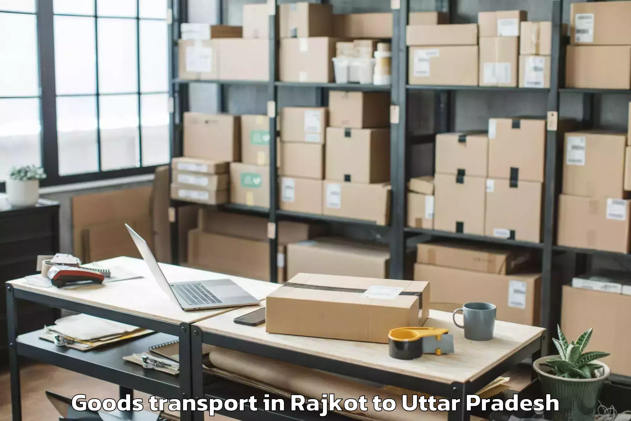 Book Rajkot to Chandadih Goods Transport